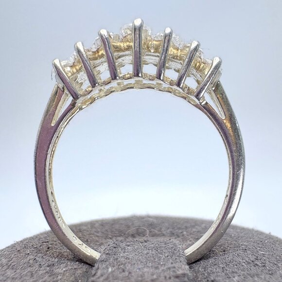 VTG AVON Sterling Silver 925 Cubic Zirconia Prong Set Statement Ring Size 8.25 - Picture 3 of 10